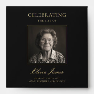 Elegant Photo Celebration of Life Funeral Envelope