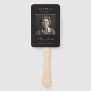 Elegant Photo Celebration of Life Funeral Hand Fan