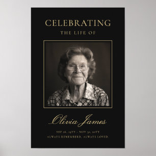 Elegant Photo Celebration of Life Funeral Poster