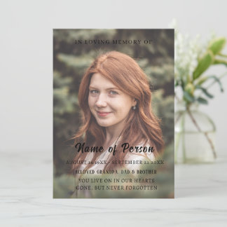 Elegant Photo Celebration of Life Funeral Program Invitation