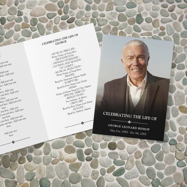 Elegant Photo Celebration of Life Funeral Program Programme (Creator Uploaded)