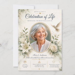 Elegant Photo Celebration of Life Invitation