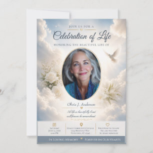 Elegant Photo Celebration of Life Invitation