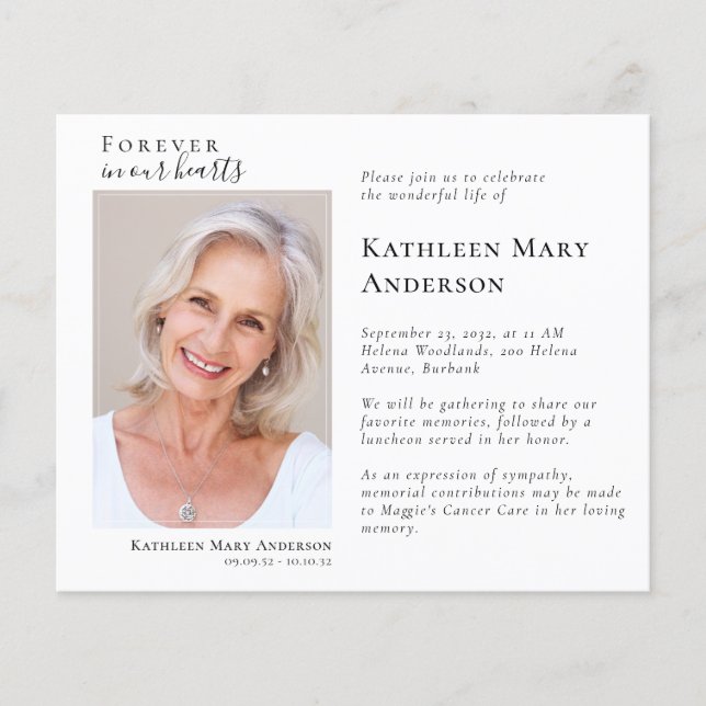 Elegant Photo Celebration of Life Memorial funeral (Front)