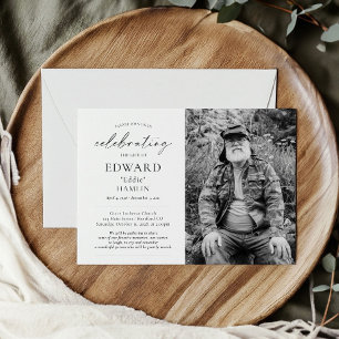Elegant Photo Celebration of Life Memorial funeral Invitation