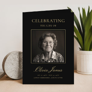 Elegant Photo Celebration of Life Program Card