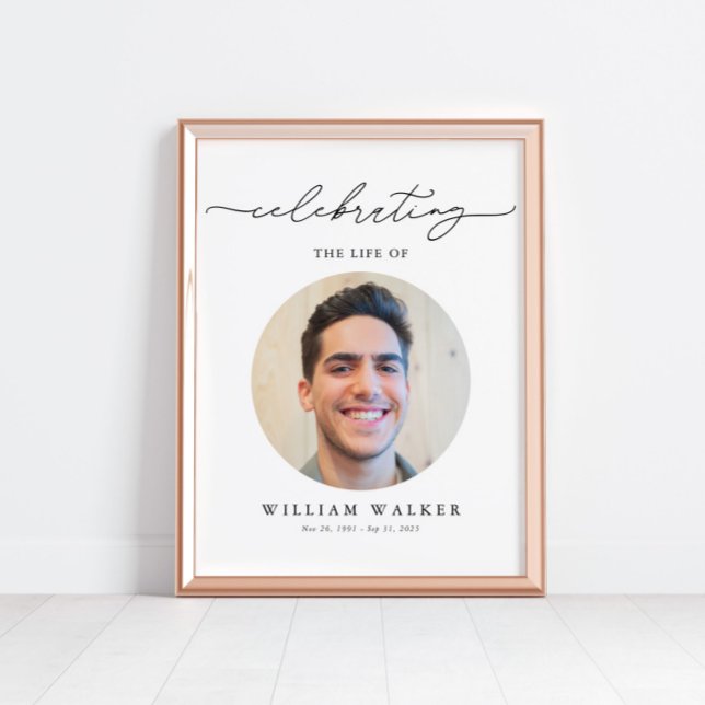 Elegant Photo Celebration Of Life Welcome Poster (Creator Uploaded)