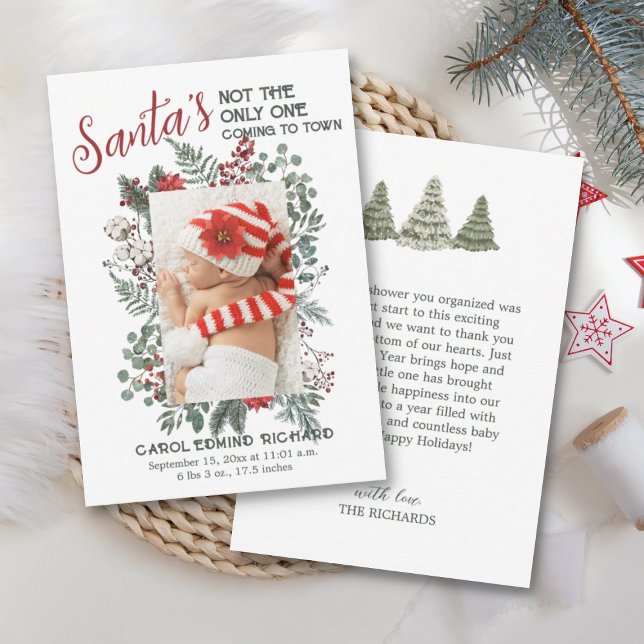 Elegant Photo Christmas Baby Birth Announcement  (Creator Uploaded)