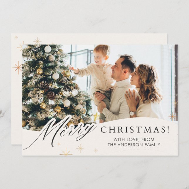 Elegant Photo Christmas Holiday Card (Front/Back)