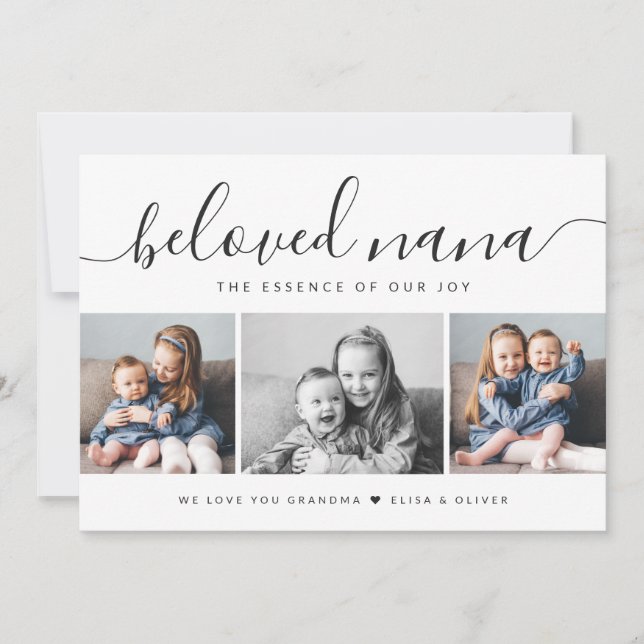Elegant Photo Collage Beloved Nana Mothers Day Card (Front)