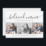 Elegant Photo Collage Beloved Nana Mothers Day Card<br><div class="desc">Celebrate the essence of love and family with our "Beloved Nana" Mother's Day card. Featuring a modern black and white photo collage, this card captures timeless moments shared with the matriarch who binds the family together. Its elegant handwritten script echoes the personal touch of cherished handwritten notes, making it an...</div>