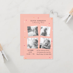 Elegant Photo Collage Birthday Party  Invitation