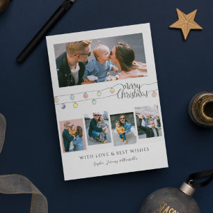Elegant Photo Collage Christmas Holiday Card