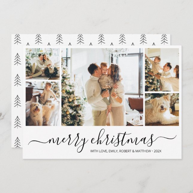 Elegant Photo Collage Christmas Holiday Card (Front/Back)