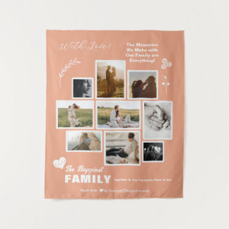 Elegant Photo Collage for Couple Family Friends Tapestry