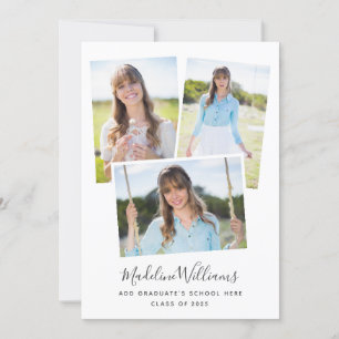 Elegant Photo Collage Graduation Party Invitation
