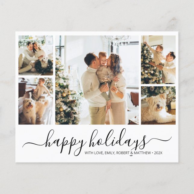 Elegant Photo Collage Happy Holidays Flyer (Front)