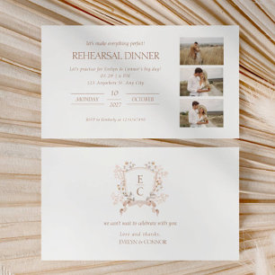Elegant Photo collage Rehearsal Dinner Enclosure Card