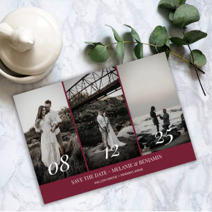Elegant Photo Collage Rose Pink Save the Dates Invitation