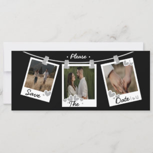 Elegant  Photo Collage Save The Date Invitation