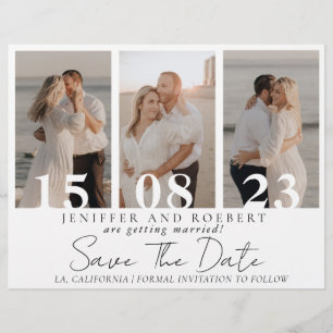 Elegant Photo Collage Save the Date Wedding Cards