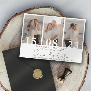 Elegant Photo Collage Save the Date Wedding Invitation