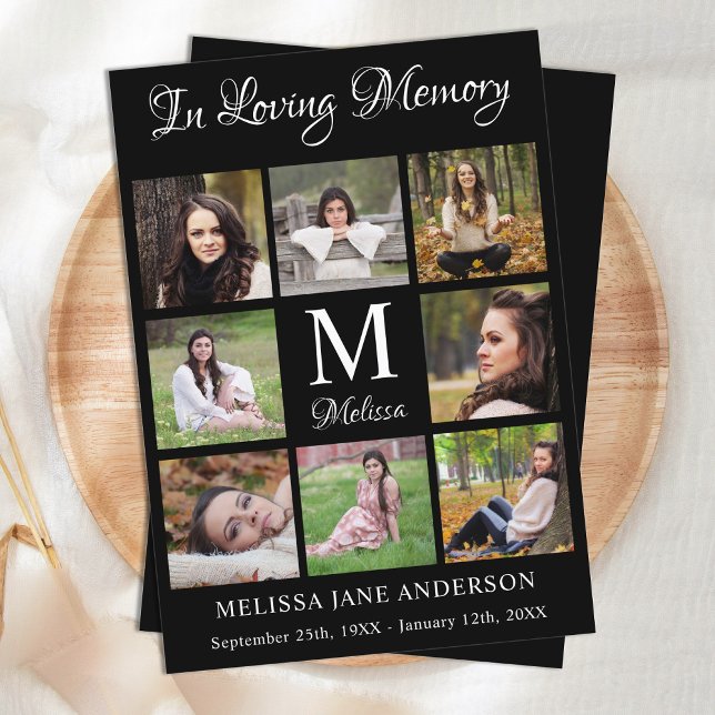 Elegant Photo Collage Sympathy Memorial Funeral  Thank You Card (Creator Uploaded)
