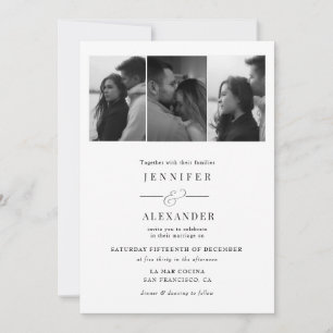 Elegant Photo Collage Wedding Invitation