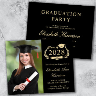 Elegant Photo College Graduation Party Invitation