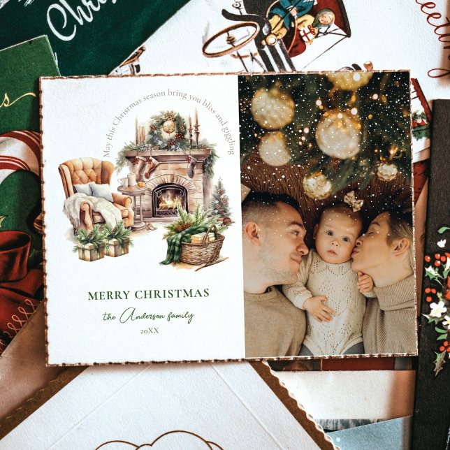 Elegant photo Cosy Christmas  Holiday Postcard (Creator Uploaded)