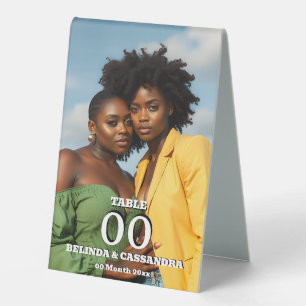 Elegant Photo Couple Shower Table Number Stand