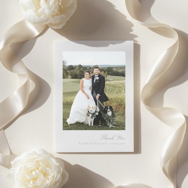Elegant Photo Couples Wedding Thank You Card (Creator Uploaded)