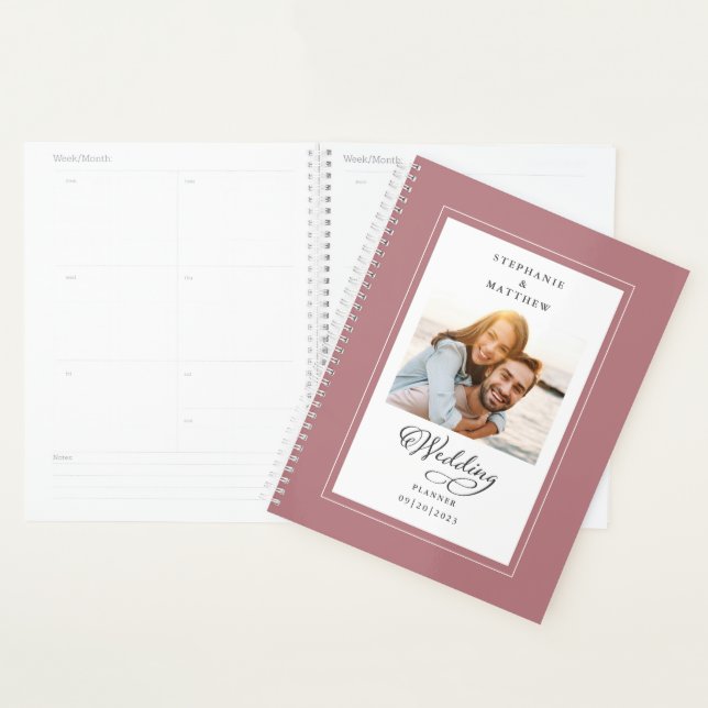 Elegant Photo Dusty Rose Engagement Wedding Planner (Display)