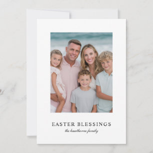 Elegant Photo Easter Blessings Holiday Card