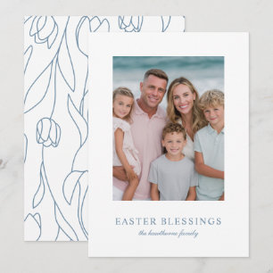 Elegant Photo Easter Blessings Holiday Card