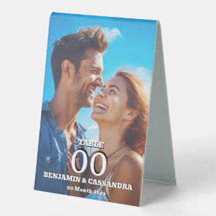 Elegant Photo Engagement Table Number Stand