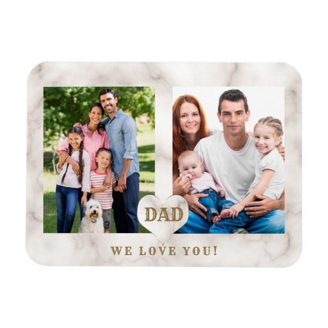 Elegant Photo Family Collage Father's Day Magnet (Horizontal)