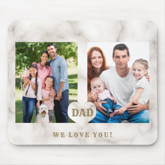 Elegant Photo Family Collage Father's Day Mouse Mat (Front)