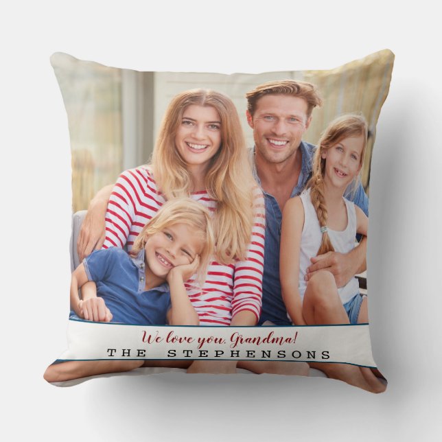 Elegant Photo Family Mother's Day Cushion (Front)
