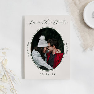 Elegant Photo Frame Flat Save The Date Card