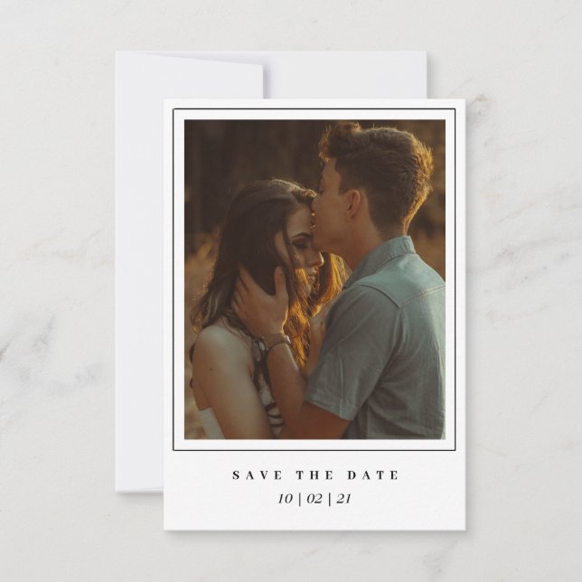 Elegant Photo Frame Save The Date Invitation (Front)