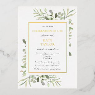 Elegant Photo Funeral Celebration of Life Gold