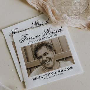 Elegant Photo Funeral Memorial Napkin
