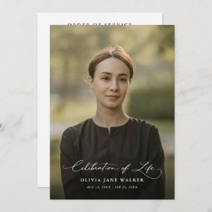 Elegant Photo Funeral Memorial Order Of Service Programme