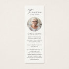 Elegant Photo Funeral Memorial Poem Bookmark Card