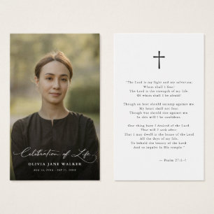 Elegant Photo Funeral Memorial Prayer Card