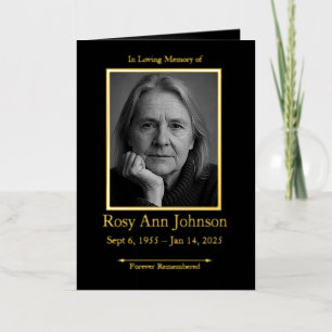 Elegant Photo Funeral Order of Service Program 