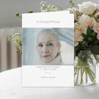 Elegant Photo Funeral Order Of Service Program Programme