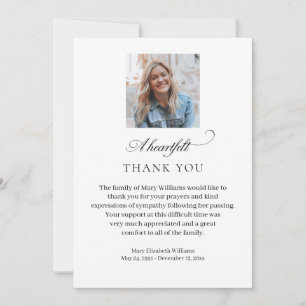 Elegant Photo Funeral Thank You Card