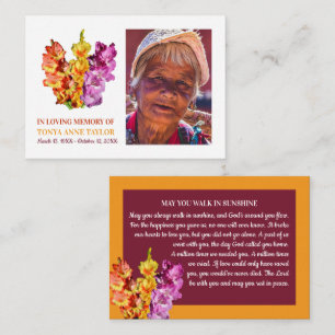 Elegant Photo, Gladiolus Flowers, Prayer Card